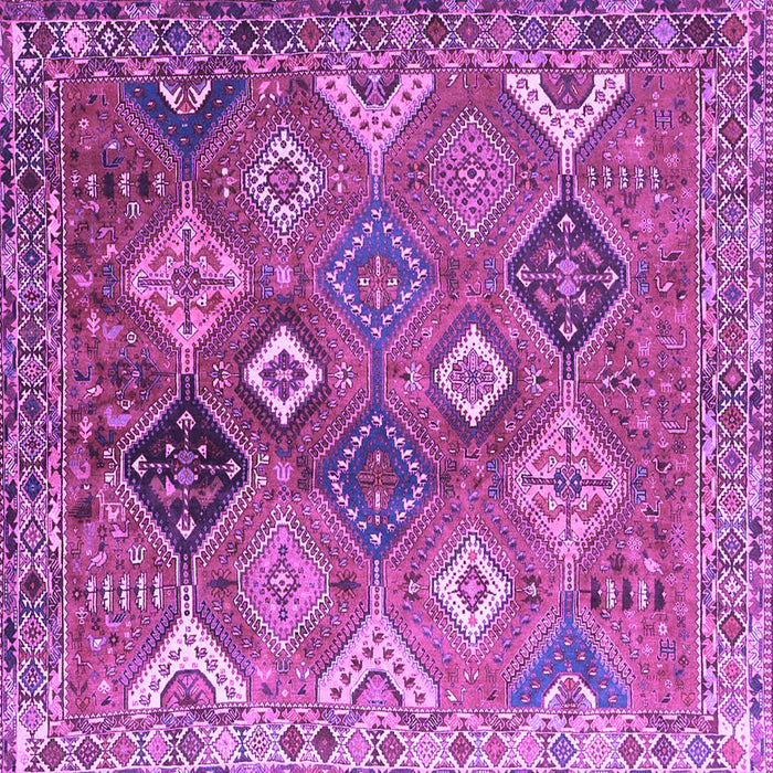 Square Machine Washable Persian Purple Traditional Area Rugs, wshtr4638pur