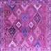 Square Machine Washable Persian Purple Traditional Area Rugs, wshtr4638pur