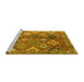 Sideview of Machine Washable Persian Yellow Traditional Rug, wshtr4638yw