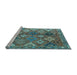 Sideview of Machine Washable Persian Light Blue Traditional Rug, wshtr4638lblu