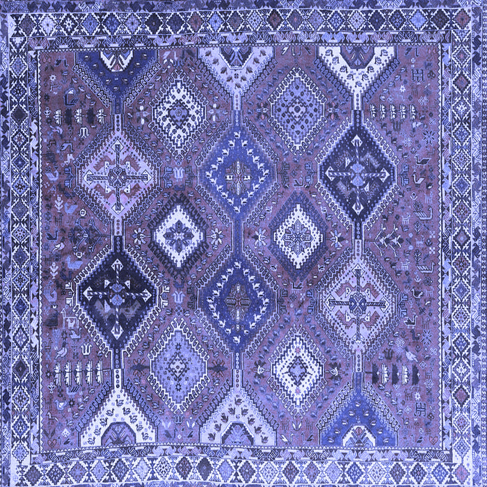 Square Persian Blue Traditional Rug, tr4638blu
