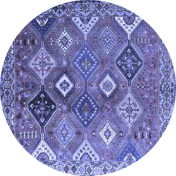 Round Persian Blue Traditional Rug, tr4638blu