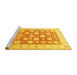 Sideview of Machine Washable Oriental Yellow Traditional Rug, wshtr4639yw