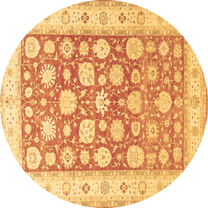 Round Machine Washable Oriental Brown Traditional Rug, wshtr4639brn