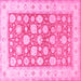 Square Oriental Pink Traditional Rug, tr4639pnk