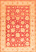 Serging Thickness of Machine Washable Oriental Orange Traditional Area Rugs, wshtr4639org