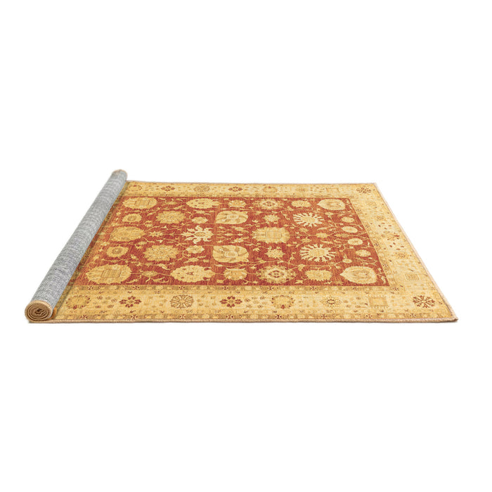 Sideview of Machine Washable Oriental Brown Traditional Rug, wshtr4639brn