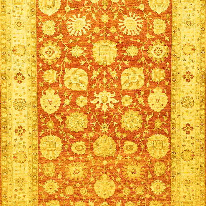 Machine Washable Oriental Yellow Traditional Rug, wshtr4639yw