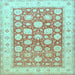 Square Oriental Light Blue Traditional Rug, tr4639lblu