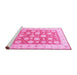 Sideview of Machine Washable Oriental Pink Traditional Rug, wshtr4639pnk