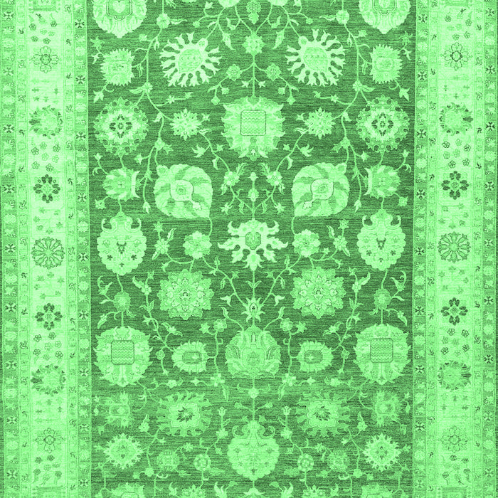 Machine Washable Oriental Emerald Green Traditional Area Rugs, wshtr4639emgrn