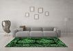Machine Washable Medallion Emerald Green French Area Rugs in a Living Room,, wshtr463emgrn