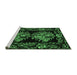 Sideview of Machine Washable Medallion Emerald Green French Area Rugs, wshtr463emgrn