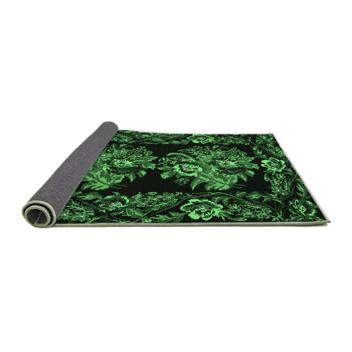 Sideview of Medallion Emerald Green French Rug, tr463emgrn