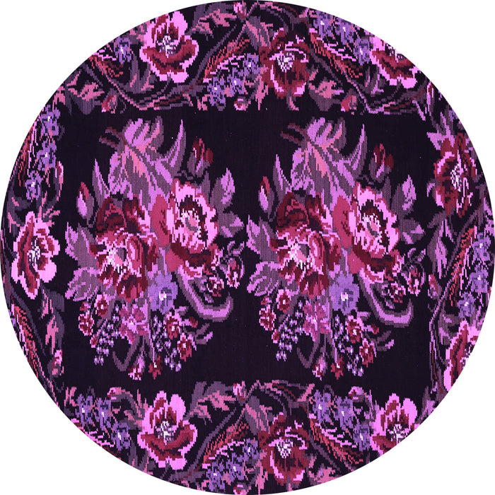 Round Medallion Purple French Rug, tr463pur