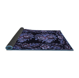 Sideview of Medallion Blue French Rug, tr463blu