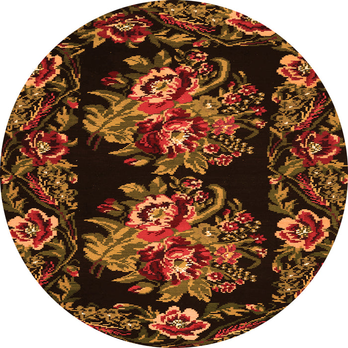 Square Medallion Orange French Rug, tr463org