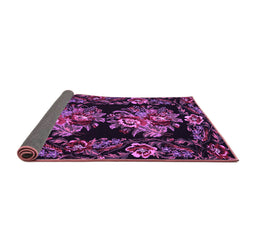 Sideview of Medallion Purple French Rug, tr463pur