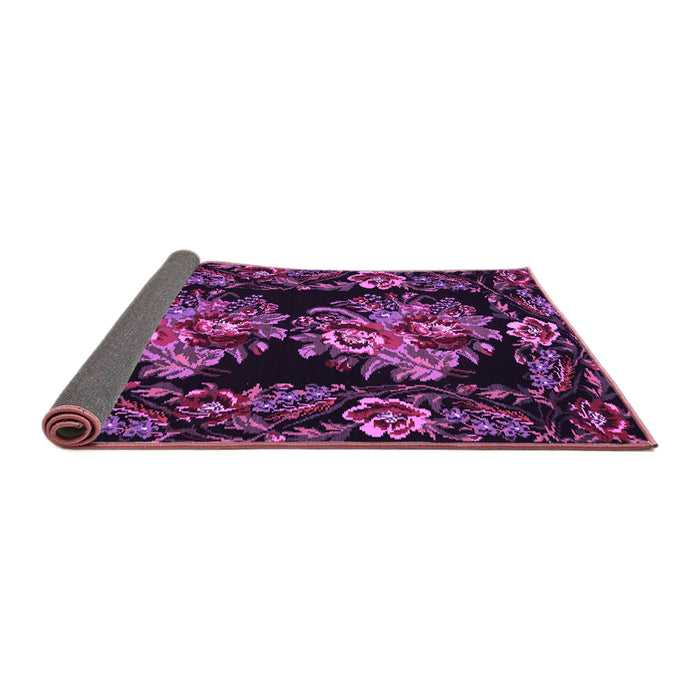 Sideview of Medallion Purple French Rug, tr463pur