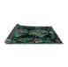 Sideview of Medallion Light Blue French Rug, tr463lblu