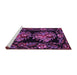 Sideview of Machine Washable Medallion Purple French Area Rugs, wshtr463pur