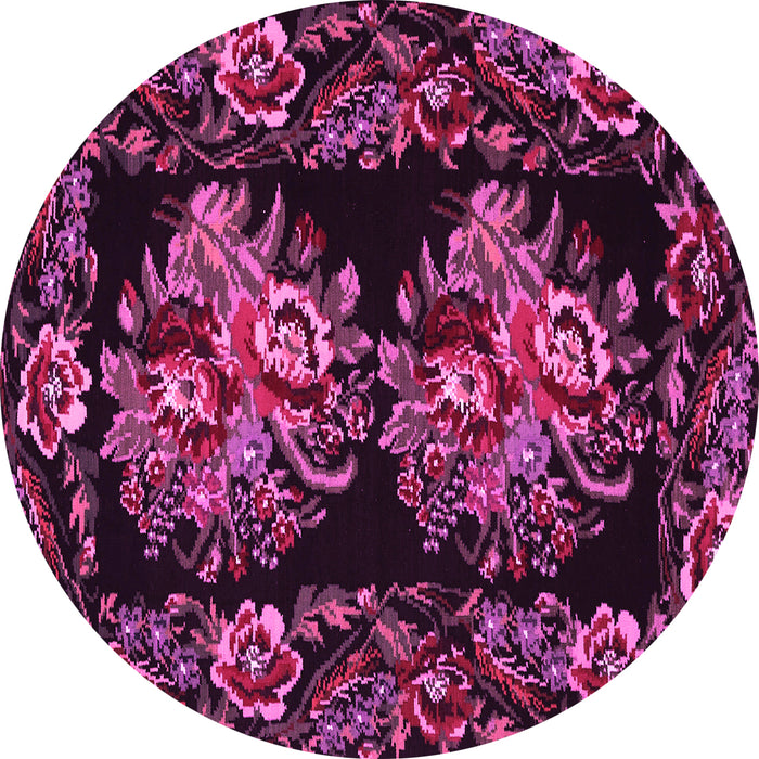 Round Medallion Pink French Rug, tr463pnk