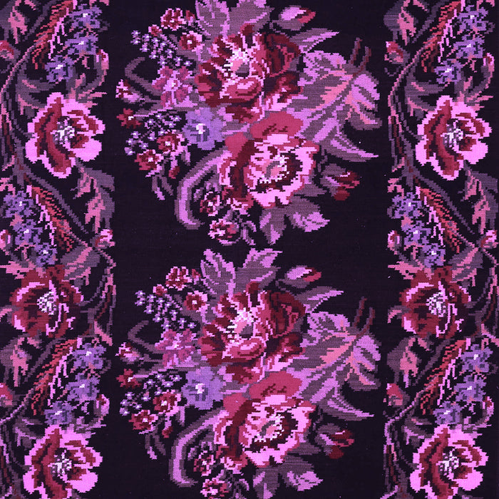 Machine Washable Medallion Purple French Area Rugs, wshtr463pur