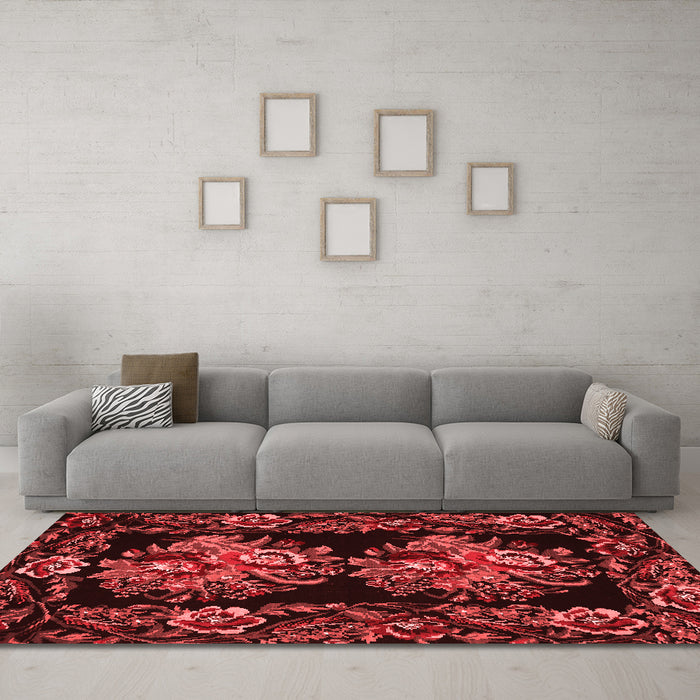 French Red Washable Rugs
