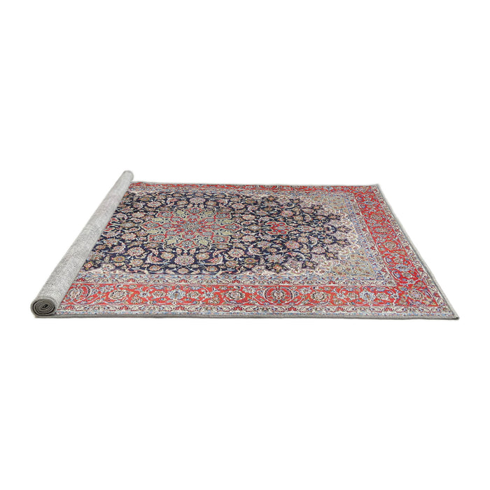 Sideview of Machine Washable Traditional Chestnut Brown Rug, wshtr4640