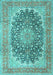 Medallion Turquoise Traditional Rug, tr4640turq