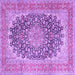 Square Medallion Purple Traditional Rug, tr4640pur