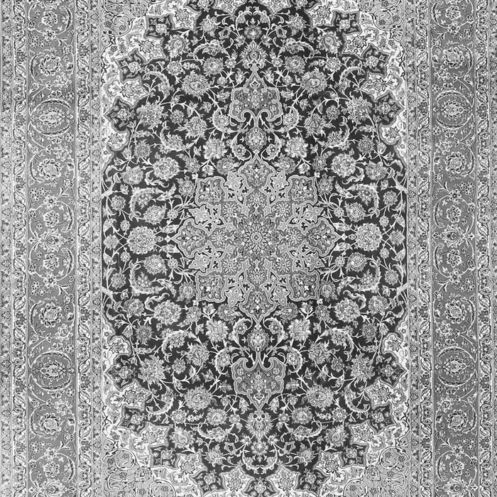 Serging Thickness of Machine Washable Medallion Gray Traditional Rug, wshtr4640gry