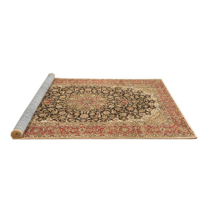 Sideview of Machine Washable Medallion Brown Traditional Rug, wshtr4640brn