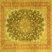 Square Medallion Yellow Traditional Rug, tr4640yw