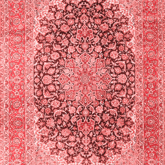 Machine Washable Medallion Red Traditional Rug, wshtr4640red