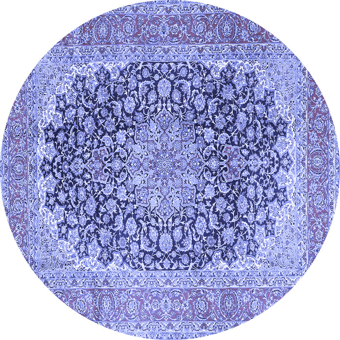 Round Medallion Blue Traditional Rug, tr4640blu