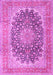 Machine Washable Medallion Pink Traditional Rug, wshtr4640pnk