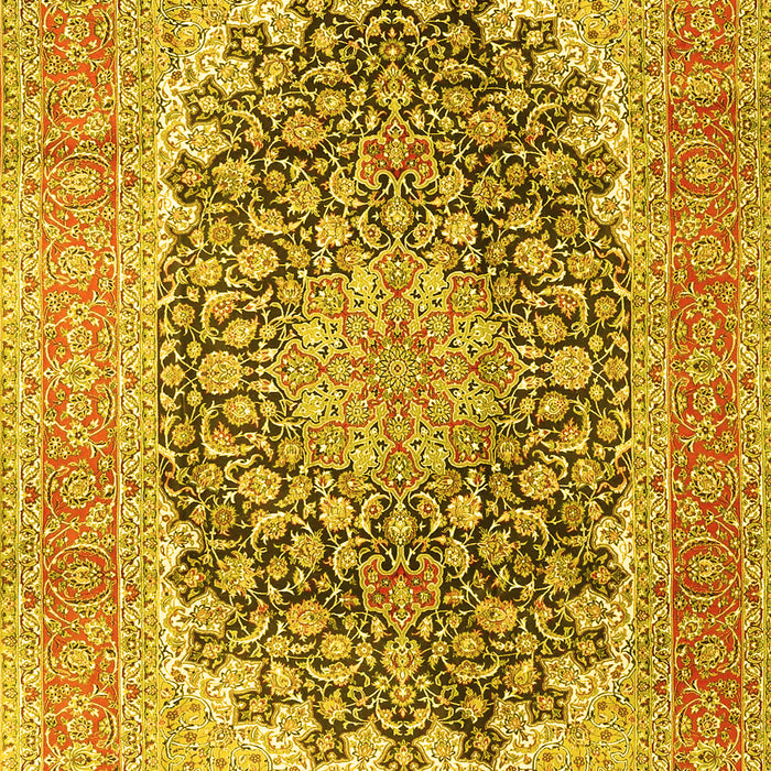 Medallion Yellow Traditional Rug, tr4640yw