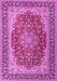 Machine Washable Medallion Pink Traditional Rug, wshtr4641pnk