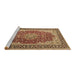 Sideview of Machine Washable Medallion Brown Traditional Rug, wshtr4641brn