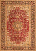 Serging Thickness of Machine Washable Medallion Orange Traditional Area Rugs, wshtr4641org