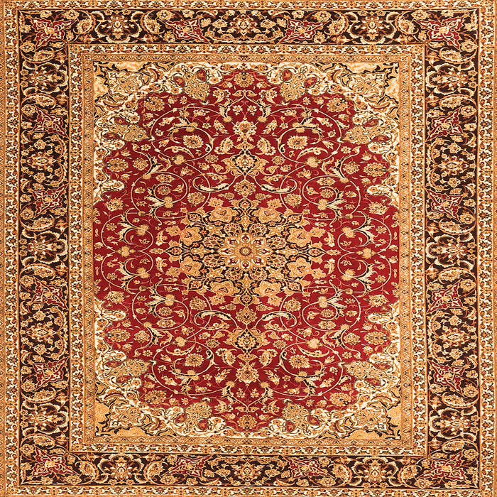 Serging Thickness of Medallion Orange Traditional Rug, tr4641org