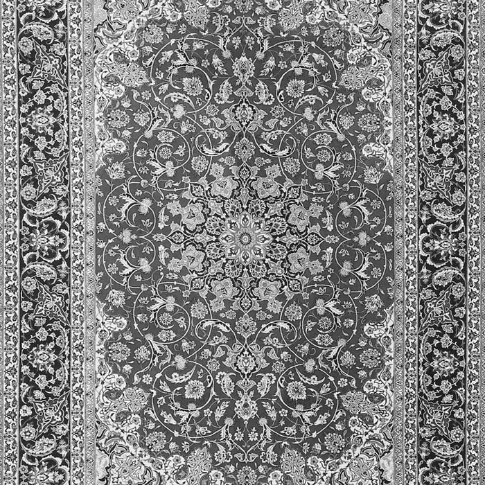 Serging Thickness of Machine Washable Medallion Gray Traditional Rug, wshtr4641gry