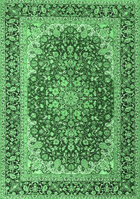 Medallion Emerald Green Traditional Rug, tr4641emgrn