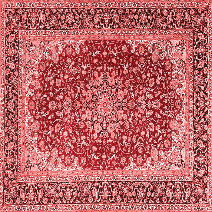 Machine Washable Medallion Red Traditional Rug, wshtr4641red