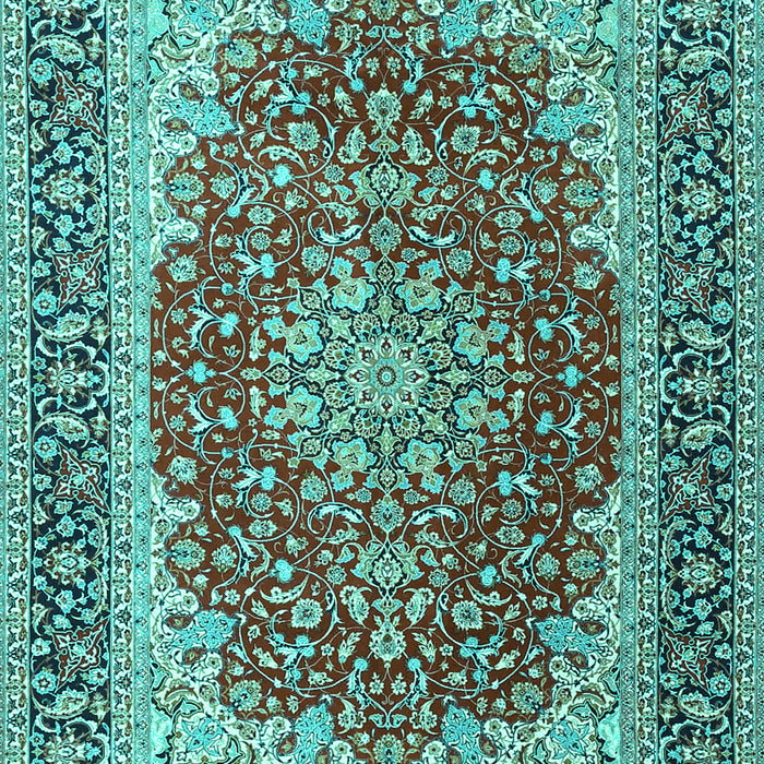 Medallion Turquoise Traditional Rug, tr4641turq