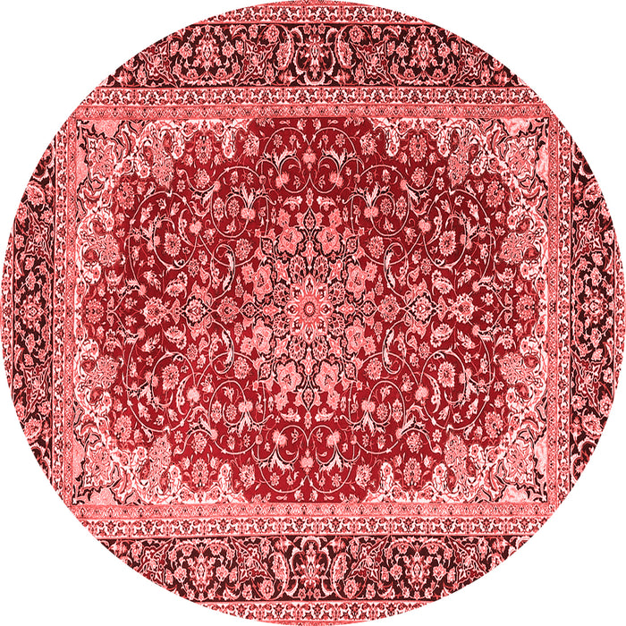 Machine Washable Medallion Red Traditional Rug, wshtr4641red