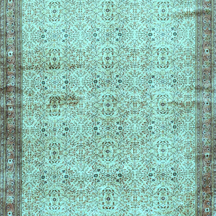 Machine Washable Oriental Light Blue Traditional Rug, wshtr4642lblu
