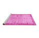 Sideview of Machine Washable Oriental Pink Traditional Rug, wshtr4642pnk