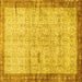 Square Oriental Yellow Traditional Rug, tr4642yw